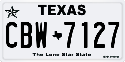 TX license plate CBW7127