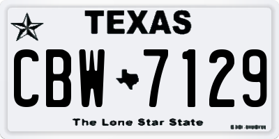 TX license plate CBW7129