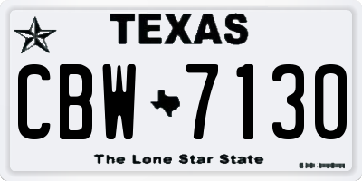 TX license plate CBW7130