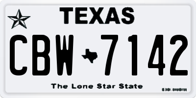 TX license plate CBW7142