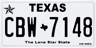 TX license plate CBW7148