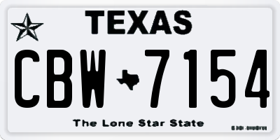 TX license plate CBW7154