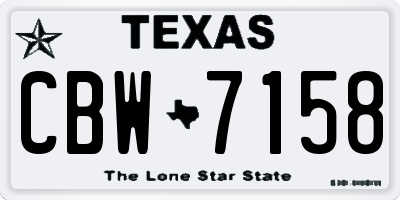 TX license plate CBW7158