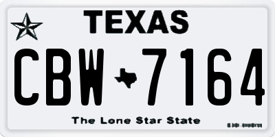 TX license plate CBW7164
