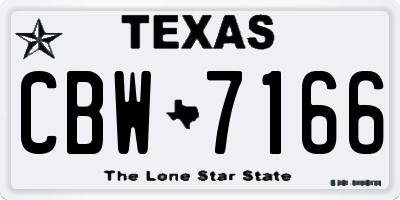 TX license plate CBW7166