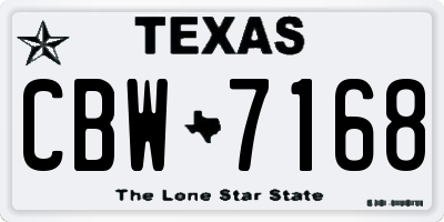 TX license plate CBW7168