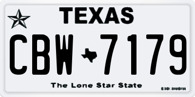 TX license plate CBW7179