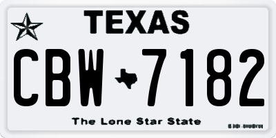 TX license plate CBW7182