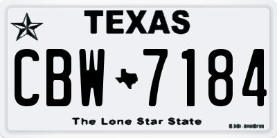TX license plate CBW7184