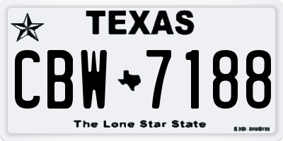 TX license plate CBW7188