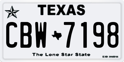 TX license plate CBW7198