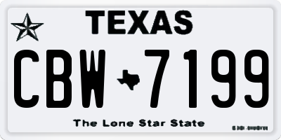 TX license plate CBW7199