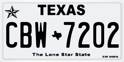 TX license plate CBW7202