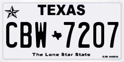 TX license plate CBW7207