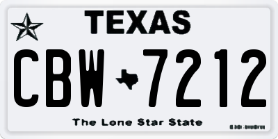 TX license plate CBW7212