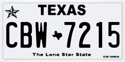 TX license plate CBW7215