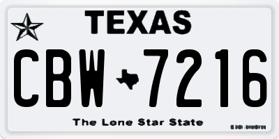 TX license plate CBW7216