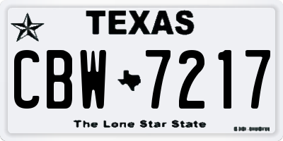 TX license plate CBW7217