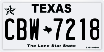 TX license plate CBW7218
