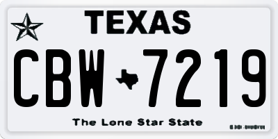 TX license plate CBW7219