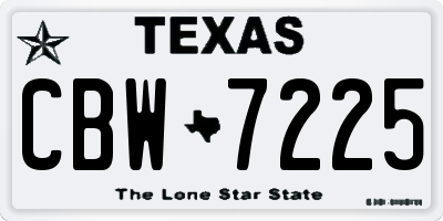 TX license plate CBW7225