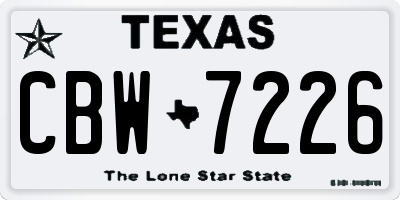 TX license plate CBW7226