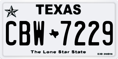 TX license plate CBW7229