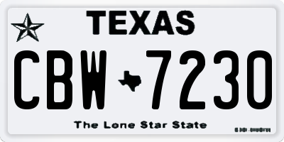TX license plate CBW7230