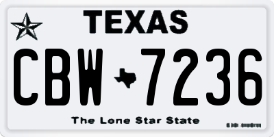 TX license plate CBW7236