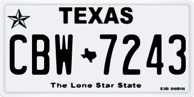 TX license plate CBW7243