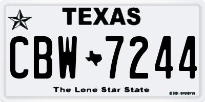 TX license plate CBW7244
