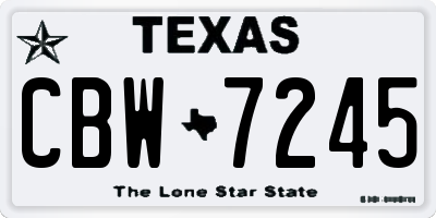 TX license plate CBW7245