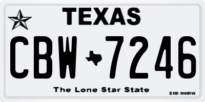 TX license plate CBW7246