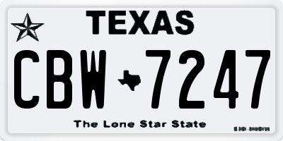 TX license plate CBW7247