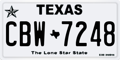 TX license plate CBW7248