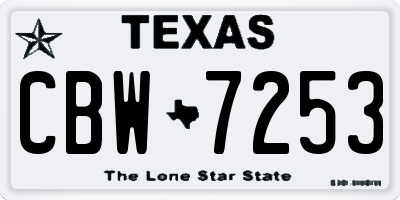 TX license plate CBW7253