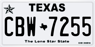 TX license plate CBW7255