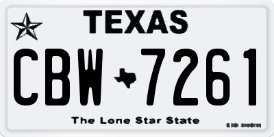 TX license plate CBW7261