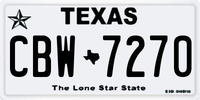 TX license plate CBW7270