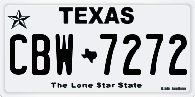 TX license plate CBW7272