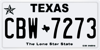 TX license plate CBW7273