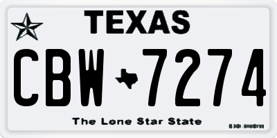 TX license plate CBW7274