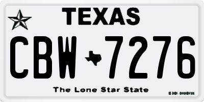 TX license plate CBW7276
