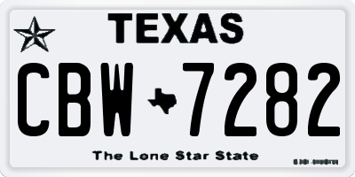 TX license plate CBW7282