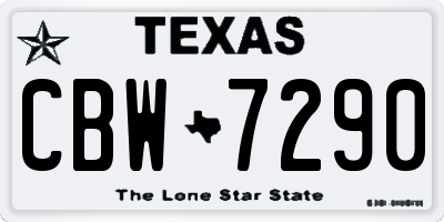 TX license plate CBW7290