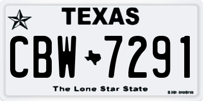 TX license plate CBW7291