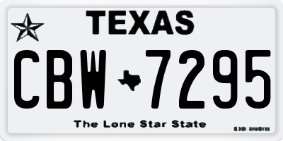 TX license plate CBW7295