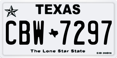 TX license plate CBW7297