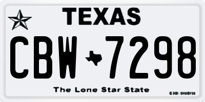 TX license plate CBW7298