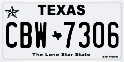 TX license plate CBW7306